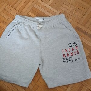 Gray Boy Shorts with Red Print